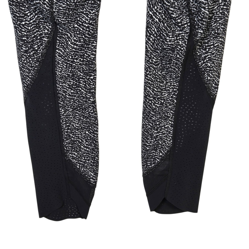 Lululemon Wunder Under Leggings Black White Mesh Laser Cut Luon Women's Size 4 - Picture 5 of 7